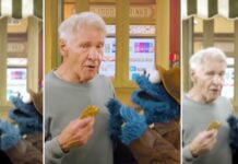 Harrison Ford knuste sitt gretne rykte og delte kjeks med «Cookie Monster» Harrison Ford Cookie